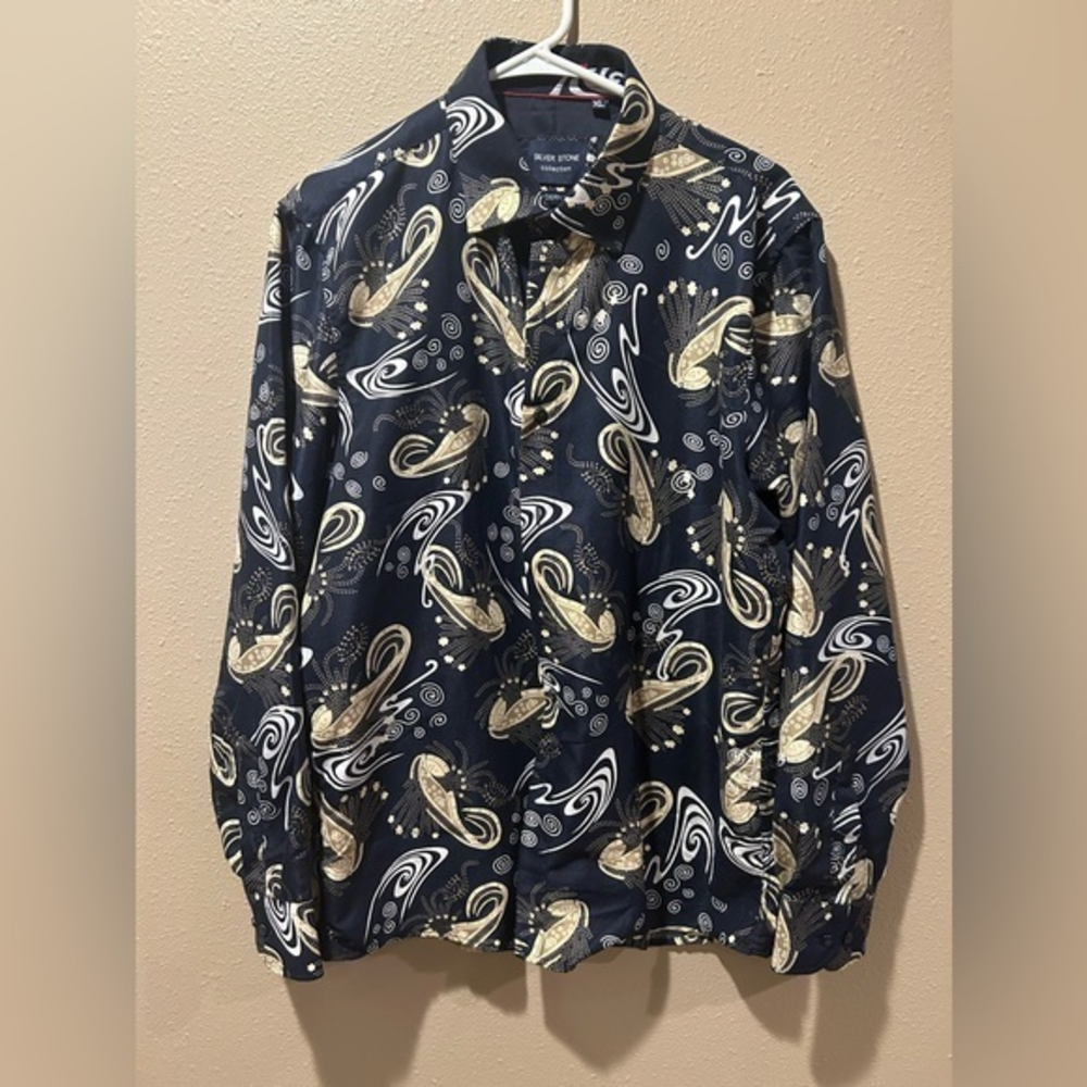 Men’s Silver Stone long sleeve button down‎ shirt
